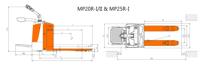 Semi electric pallet truck MP15A